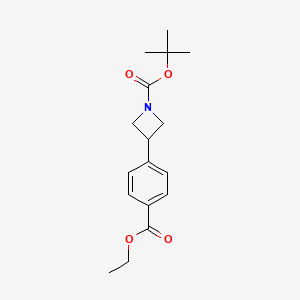 molecular formula C17H23NO4 B8630207 TERT-BUTYL 3-[4-(ETHOXYCARBONYL)PHENYL]AZETIDINE-1-CARBOXYLATE 