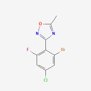 molecular formula C9H5BrClFN2O B8630245 3-(2-Bromo-4-chloro-6-fluorophenyl)-5-methyl-1,2,4-oxadiazole CAS No. 858414-23-0