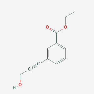 molecular formula C12H12O3 B8630251 Ethyl 3-(3-hydroxyprop-1-ynyl)benzoate 