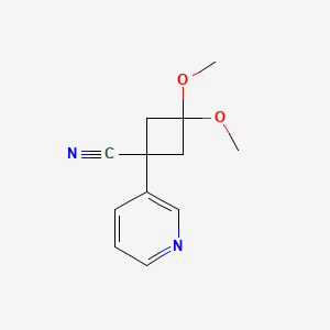 3,3-Dimethoxy-1-(pyridin-3-yl)cyclobutanecarbonitrile