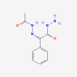 molecular formula C10H12N4O2 B8630423 Phenylglyoxylic acid hydrazide-2-acetylhydrazone 