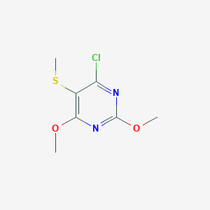 molecular formula C7H9ClN2O2S B8630453 6-Chloro-2,4-dimethoxy-5-methylthiopyrimidine CAS No. 87757-00-4