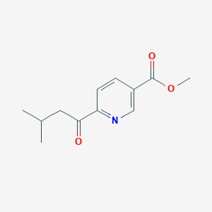 molecular formula C12H15NO3 B8630485 Methyl 6-(3-methylbutanoyl)nicotinate 