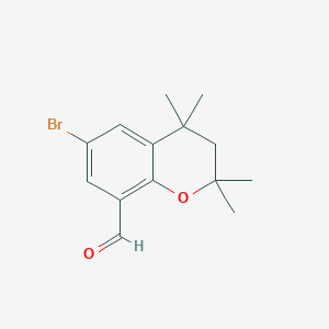 molecular formula C14H17BrO2 B8630494 6-Bromo-2,2,4,4-tetramethyl chroman-8-carbaldehyde 