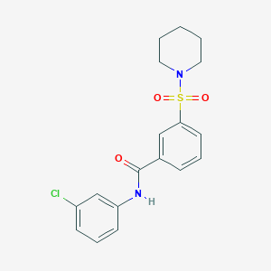 molecular formula C18H19ClN2O3S B8630562 N-(3-chlorophenyl)-3-(piperidin-1-ylsulfonyl)benzamide 