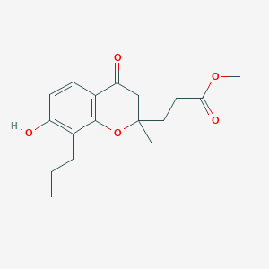 methyl 3-(3,4-dihydro-7-hydroxy-2-methyl-4-oxo-8-propyl-2H-1-benzopyran-2-yl)propanoate