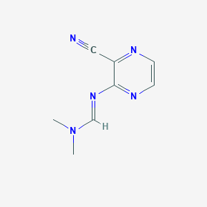 molecular formula C8H9N5 B8630586 N'-(3-cyanopyrazin-2-yl)-N,N-dimethylformamidine 