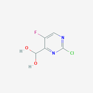 molecular formula C5H4ClFN2O2 B8630588 (2-Chloro-5-fluoropyrimidin-4-yl)methanediol 