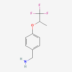 molecular formula C10H12F3NO B8630589 Benzenemethanamine, 4-(2,2,2-trifluoro-1-methylethoxy)- 