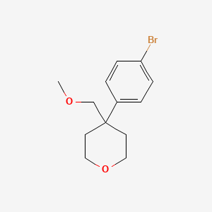 molecular formula C13H17BrO2 B8630687 tetrahydro-4-(4-bromophenyl)-4-(methoxymethyl)-2H-pyran 