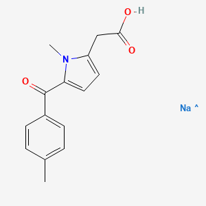 molecular formula C15H15NNaO3 B8630733 Sodium 1-methyl-5-(p-toluoyl)-pyrrole-2-acetic acid 