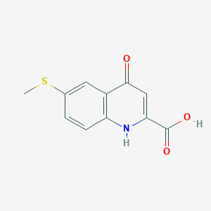 molecular formula C11H9NO3S B8630745 6-Methylthio-1,4-dihydro-4-oxoquinoline-2-carboxylic acid 