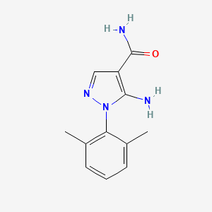 molecular formula C12H14N4O B8630873 5-amino-1-(2,6-dimethylphenyl)-1H-pyrazole-4-carboxamide 