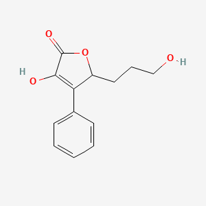 molecular formula C13H14O4 B8630895 3-Hydroxy-5-(3-hydroxypropyl)-4-phenylfuran-2(5H)-one CAS No. 90055-24-6