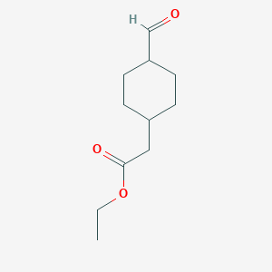 molecular formula C11H18O3 B8630901 Ethyl 2-(4-formylcyclohexyl)acetate 