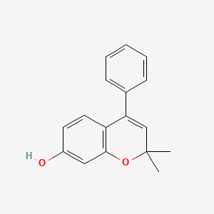 molecular formula C17H16O2 B8630907 2,2-Dimethyl-4-phenyl-2H-1-benzopyran-7-ol CAS No. 59257-85-1