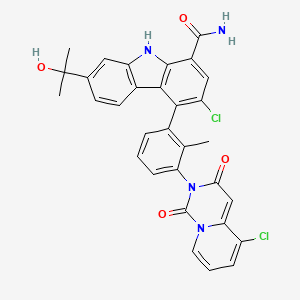3-chloro-4-(3-(5-chloro-1,3-dioxo-1H-pyrido[1,2-c]pyrimidin-2(3H)-yl)-2-methylphenyl)-7-(2-hydroxypropan-2-yl)-9H-carbazole-1-carboxamide