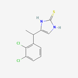 molecular formula C11H10Cl2N2S B8630998 4-[1-(2,3-Dichlorophenyl)ethyl]-1,3-dihydroimidazole-2-thione CAS No. 881409-79-6
