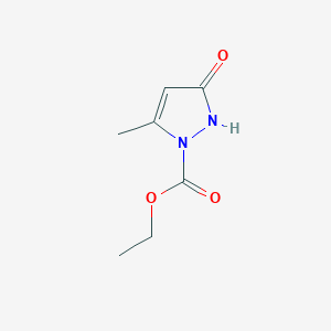 molecular formula C7H10N2O3 B8631009 Ethyl 5-methyl-3-oxo-2,3-dihydro-1H-pyrazole-1-carboxylate CAS No. 76957-61-4
