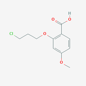 molecular formula C11H13ClO4 B8631022 2-(3-Chloropropoxy)-4-methoxybenzoic acid CAS No. 87359-62-4