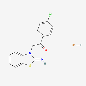 molecular formula C15H12BrClN2OS B8631028 1-(4-chlorophenyl)-2-(2-imino-3(2H)-benzothiazolyl)ethanone hydrobromide 