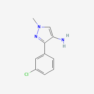 molecular formula C10H10ClN3 B8631037 3-(3-chlorophenyl)-1-methyl-1H-pyrazol-4-amine 