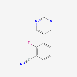 2-Fluoro-3-(pyrimidin-5-yl)benzonitrile