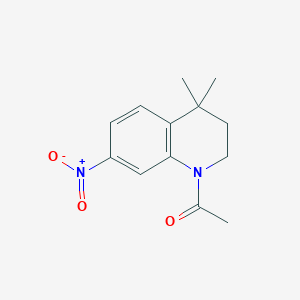 molecular formula C13H16N2O3 B8631100 1-(4,4-dimethyl-7-nitro-3,4-dihydroquinolin-1(2H)-yl)ethanone 
