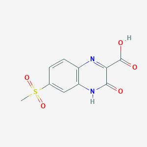 molecular formula C10H8N2O5S B8631152 3-Hydroxy-6-(methylsulfonyl)quinoxaline-2-carboxylic acid 