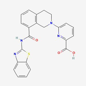 molecular formula C23H18N4O3S B8631166 2-Pyridinecarboxylic acid, 6-[8-[(2-benzothiazolylamino)carbonyl]-3,4-dihydro-2(1H)-isoquinolinyl]- 