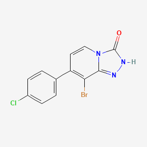 molecular formula C12H7BrClN3O B8631168 8-Bromo-7-(4-chlorophenyl)[1,2,4]triazolo[4,3-a]pyridin-3(2H)-one CAS No. 917969-42-7