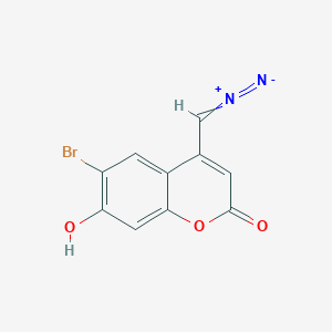 molecular formula C10H5BrN2O3 B8631233 6-Bromo-4-(diazoniomethylidene)-2-hydroxy-4H-1-benzopyran-7-olate CAS No. 272107-65-0