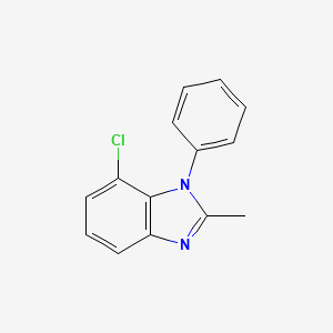 molecular formula C14H11ClN2 B8631327 7-Chloro-2-methyl-1-phenyl-1H-benzimidazole 