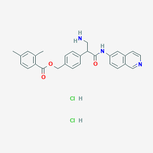 molecular formula C28H29Cl2N3O3 B8631432 4-(3-Amino-1-(isoquinolin-6-ylamino)-1-oxopropan-2-yl)benzyl 2,4-dimethylbenzoate dihydrochloride 