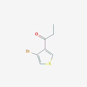 molecular formula C7H7BrOS B8631450 3-Bromo-4-(1-oxopropyl)thiophene 