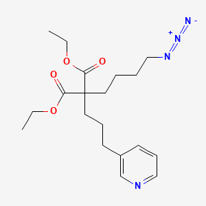 molecular formula C19H28N4O4 B8631470 Propanedioic acid, (4-azidobutyl)[3-(3-pyridinyl)propyl]-, diethyl ester CAS No. 134162-75-7