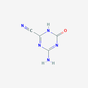 molecular formula C4H3N5O B8631491 4-Amino-6-hydroxy-1,3,5-triazine-2-carbonitrile 