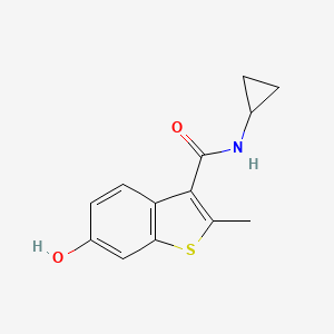 molecular formula C13H13NO2S B8631602 N-cyclopropyl-6-hydroxy-2-methylbenzo[b]thiophene-3-carboxamide 