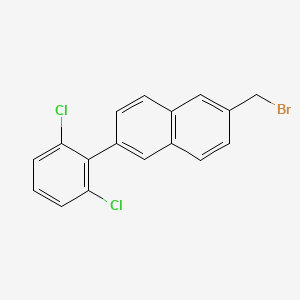 molecular formula C17H11BrCl2 B8631645 2-(Bromomethyl)-6-(2,6-dichlorophenyl)naphthalene 