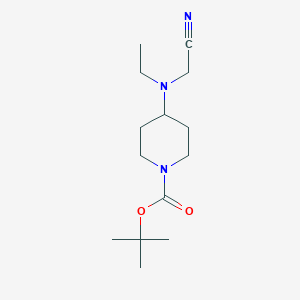 molecular formula C14H25N3O2 B8631667 1-t-Butyloxycarbonyl-4-(n-cyanomethyl-n-ethylamino)-piperidine CAS No. 301226-17-5