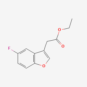 molecular formula C12H11FO3 B8631683 Ethyl 2-(5-fluorobenzofuran-3-yl)acetate 