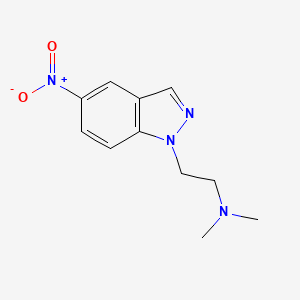 molecular formula C11H14N4O2 B8631689 1H-Indazole-1-ethanamine, N,N-dimethyl-5-nitro- CAS No. 36173-99-6