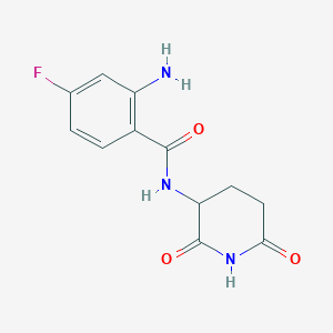 molecular formula C12H12FN3O3 B8631711 2-amino-N-(2,6-dioxo-piperidin-3-yl)-4-fluorobenzamide 