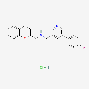 molecular formula C22H22ClFN2O B8631796 2-[5-(4-Fluorophenyl)-3-pyridylmethylaminomethyl]chroman hydrochloride 