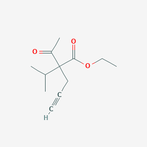 molecular formula C12H18O3 B8631815 Ethyl 2-propargyl-2-isopropylacetoacetate CAS No. 53190-56-0