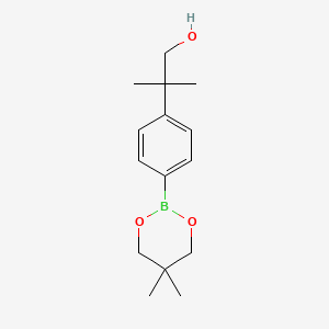 molecular formula C15H23BO3 B8631837 2-(4-(5,5-Dimethyl-1,3,2-dioxaborinan-2-yl)phenyl)-2-methylpropan-1-ol 