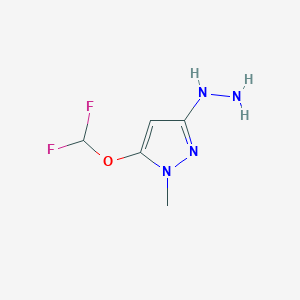 molecular formula C5H8F2N4O B8631939 5-Difluoromethoxy-3-hydrazino-1-methylpyrazole 