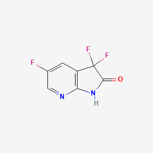 molecular formula C7H3F3N2O B8632095 3,3,5-Trifluoro-1H,2H,3H-pyrrolo[2,3-b]pyridin-2-one 