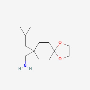 molecular formula C13H23NO2 B8632165 8-(Cyclopropylmethyl)-1,4-dioxaspiro[4.5]decane-8-methanamine 