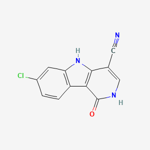 molecular formula C12H6ClN3O B8632177 7-chloro-1-oxo-2,5-dihydro-1H-pyrido[4,3-b]indole-4-carbonitrile 
